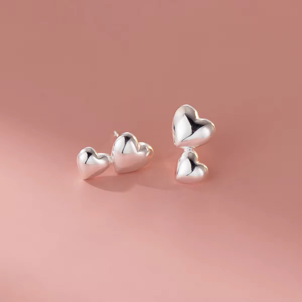 Double Bubble Heart Anti-Tarnish Earrings