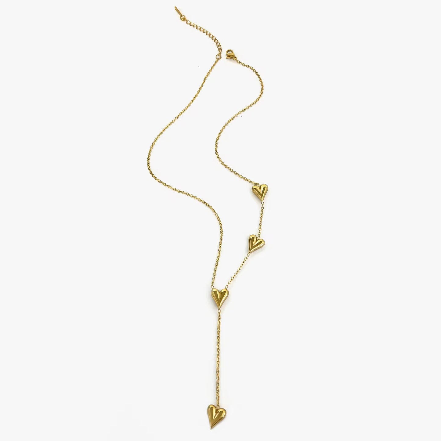 Bubble Heart Lariat Necklace