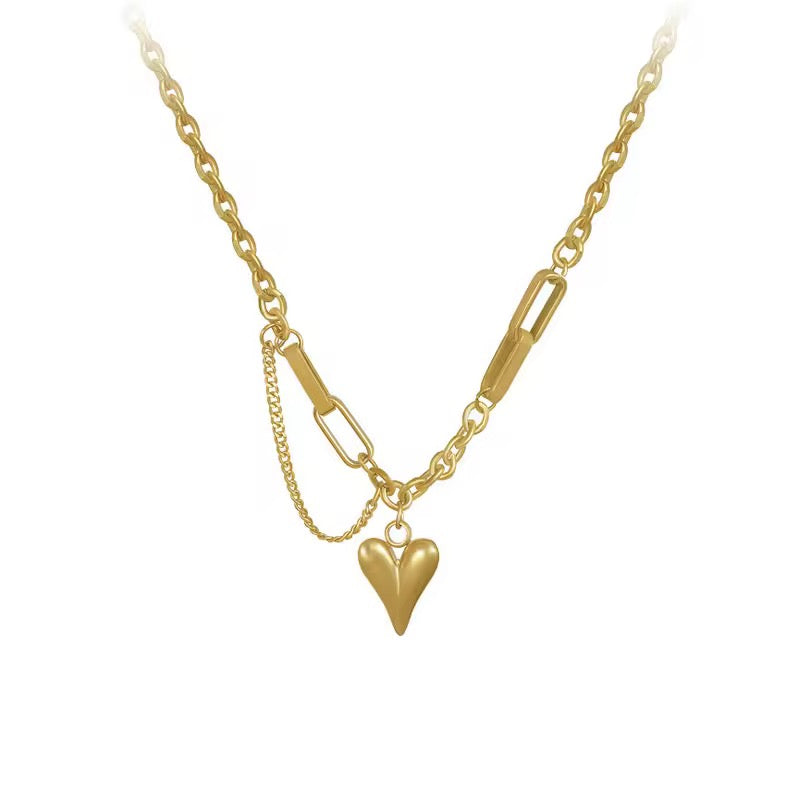 Heart Double Chain Pendant Necklace