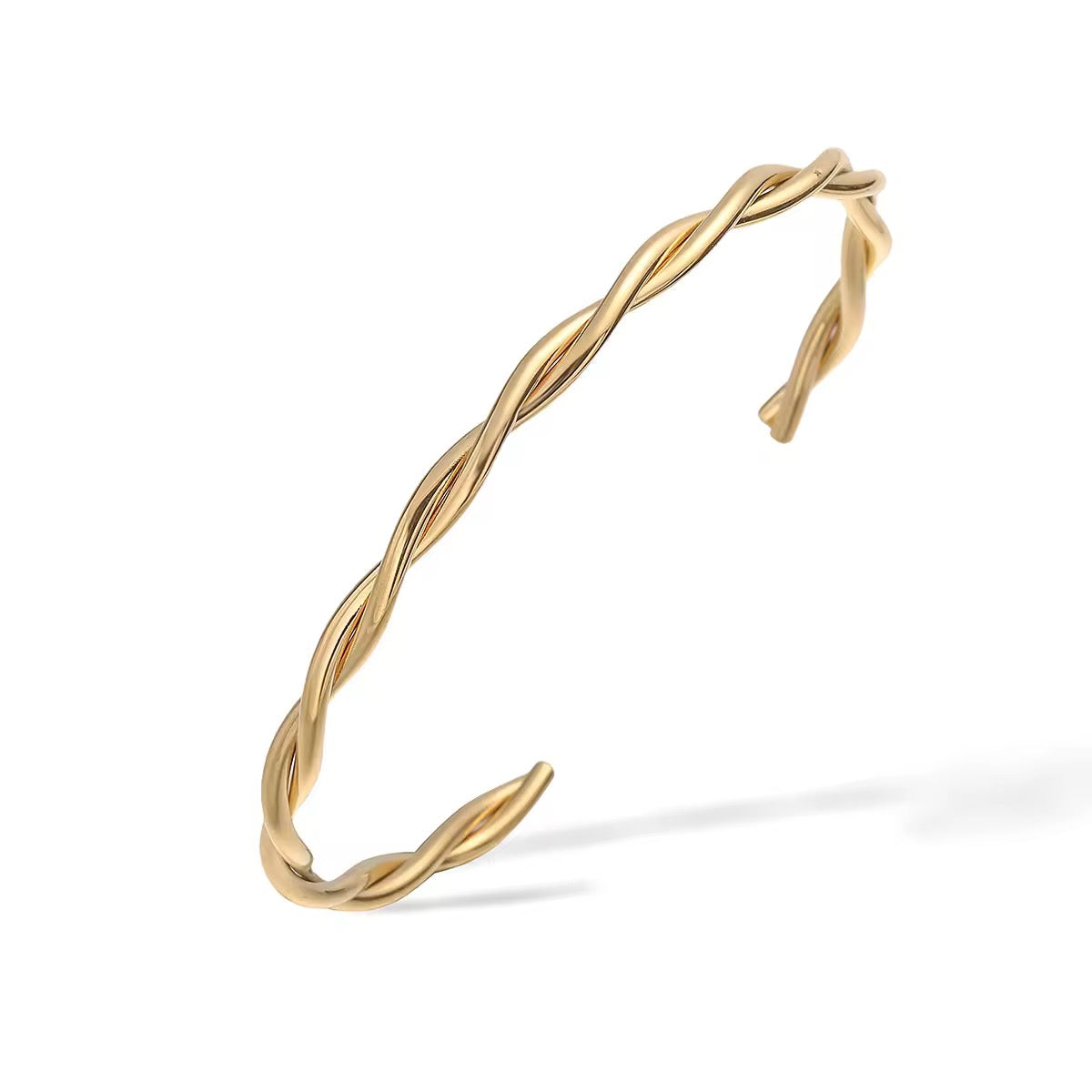 Twist Half Bangle 18K Gold Plated Bracelet