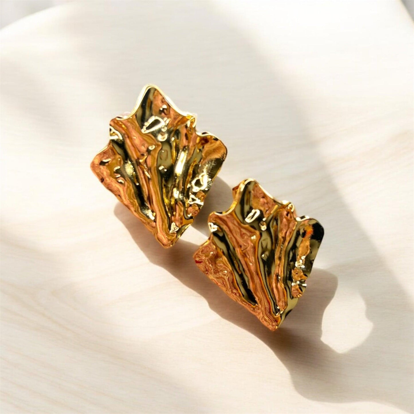 Golden Fern 18K Gold-Plated Earrings - Shineers