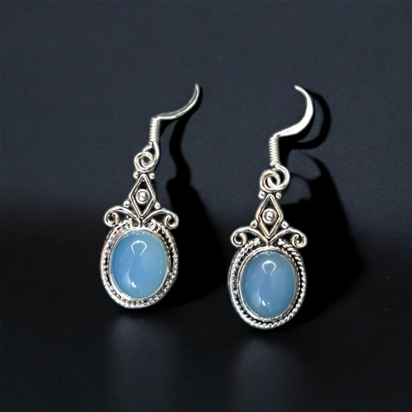 Aqua Mirage 925 Silver Earrings - Shineers
