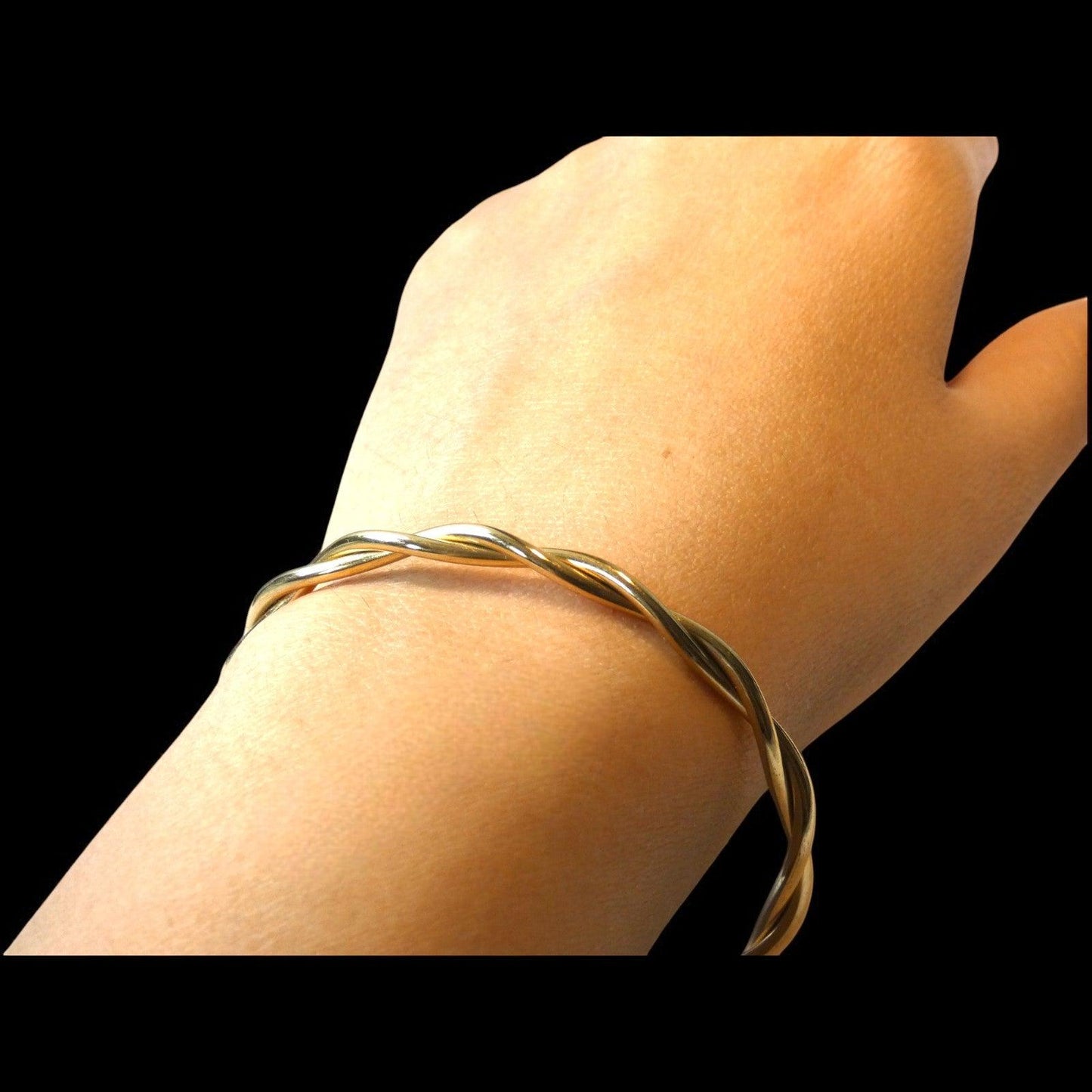 Twist Half Bangle 18K Gold Plated Bracelet - Shineers