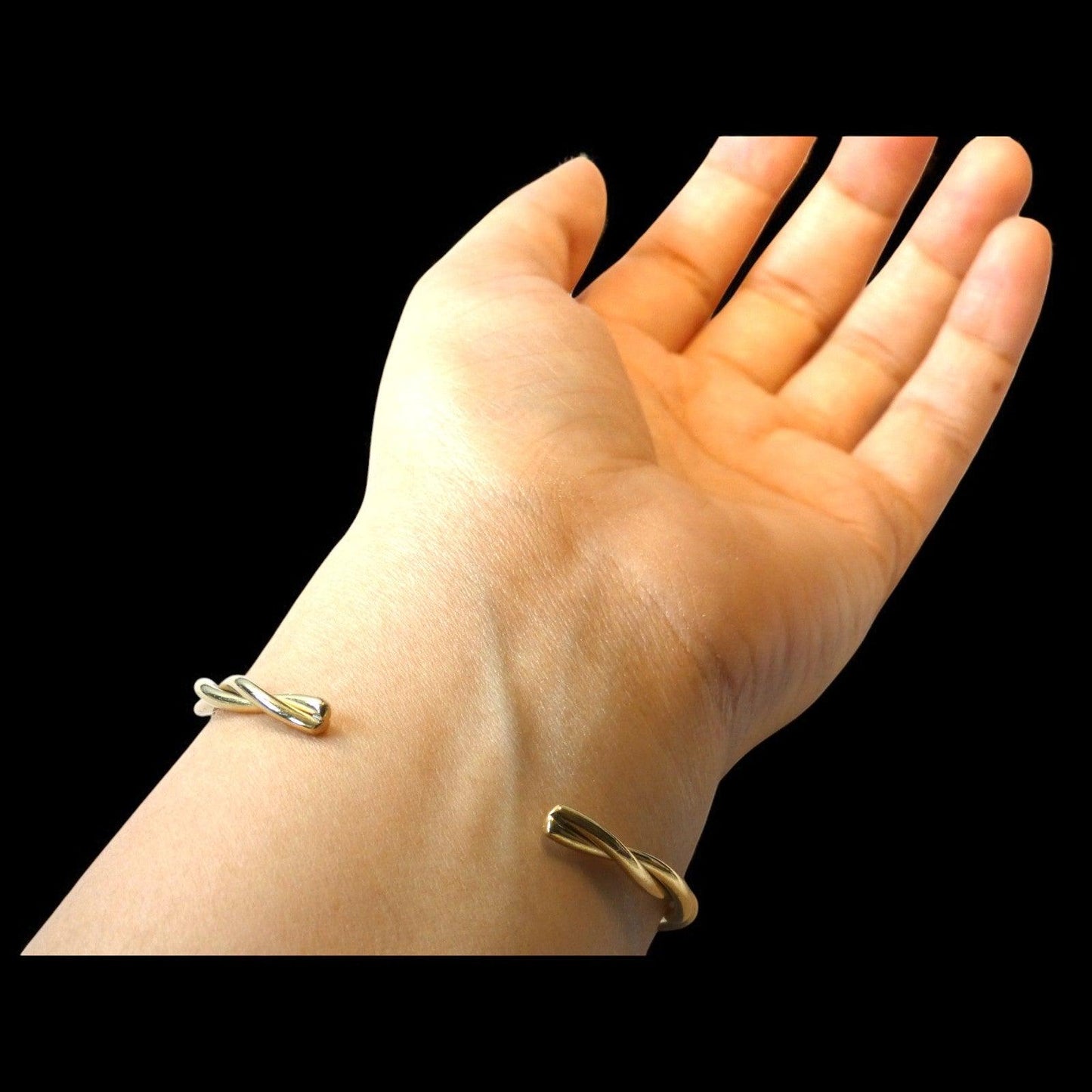 Twist Half Bangle 18K Gold Plated Bracelet - Shineers