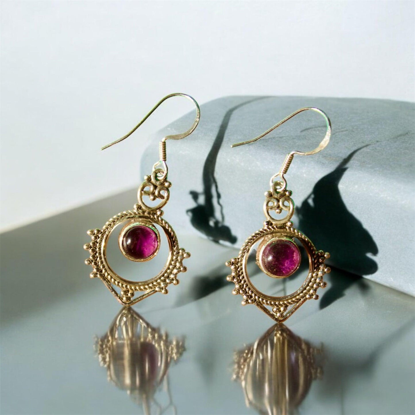 Royal Aura Amethyst 925 Silver Earrings - Shineers
