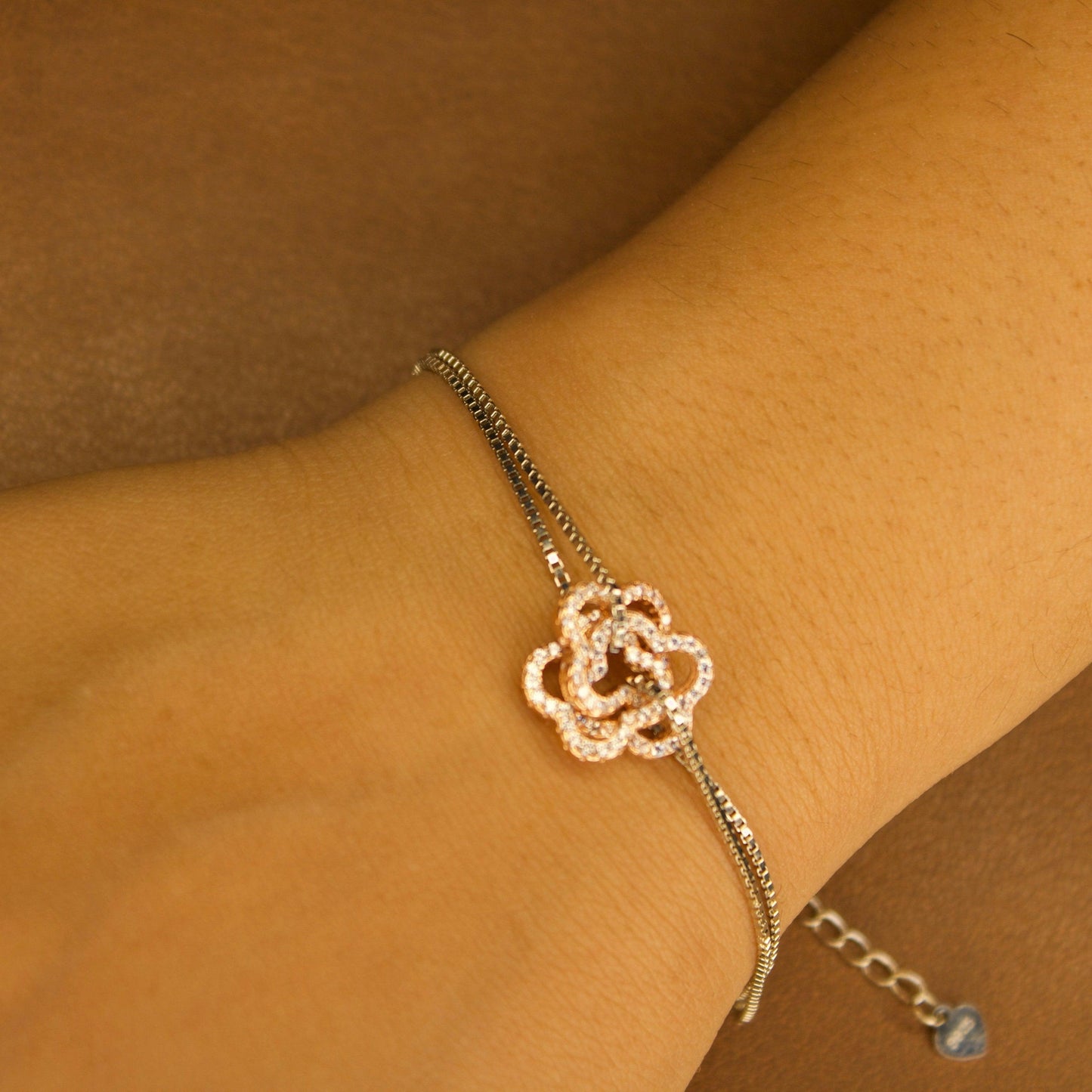 Rose Gold Bloom 925 silver Bracelet - Shineers