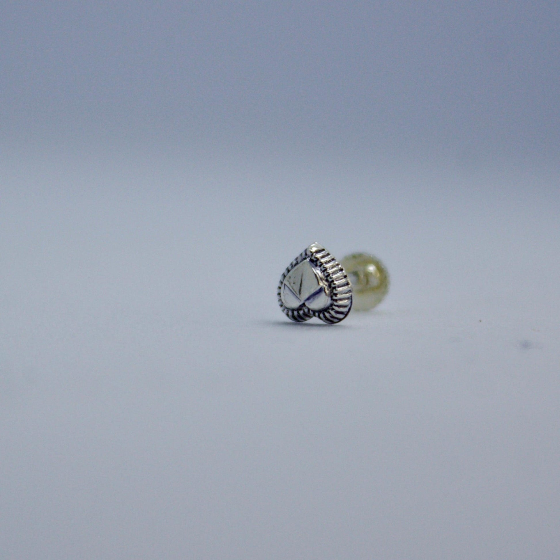 Ishq 925 Silver Oxidised Nose Pin - Shineers