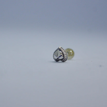 Ishq 925 Silver Oxidised Nose Pin - Shineers