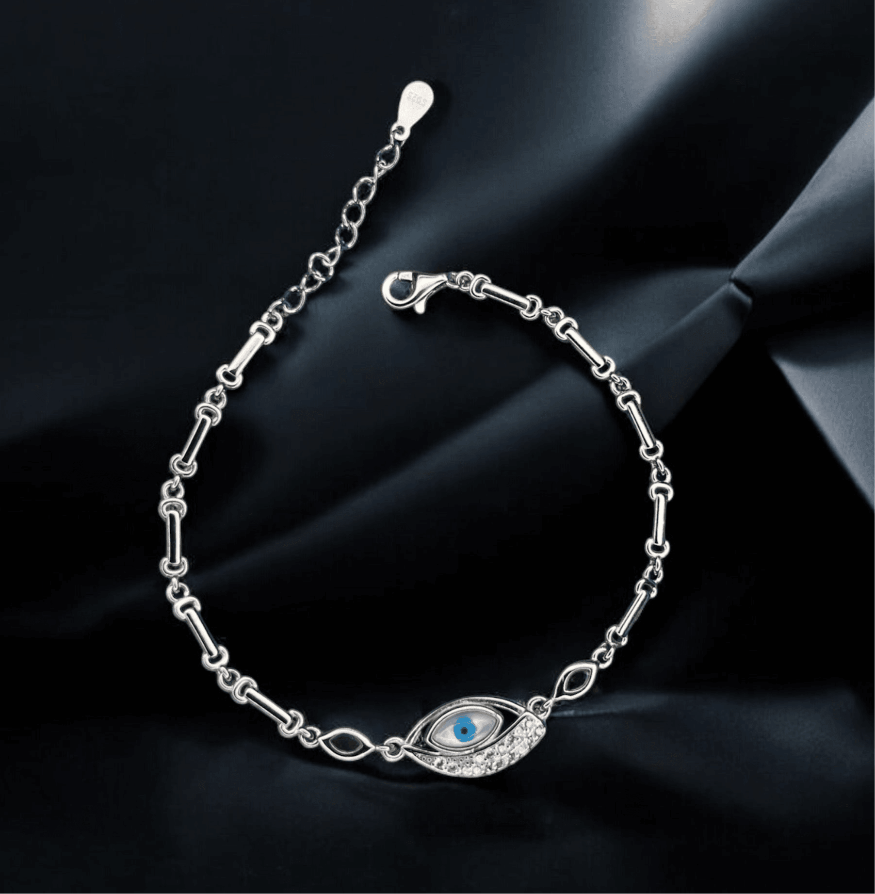 Evil Eye Charm 925 Silver Bracelet - Shineers