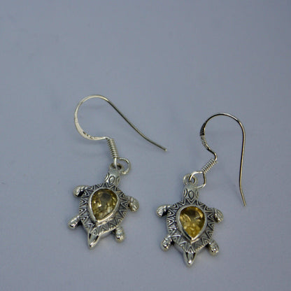 The Golden Shell 925 Silver Turtle Earrings - Shineers