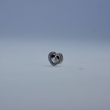Ishq 925 Silver Oxidised Nose Pin - Shineers