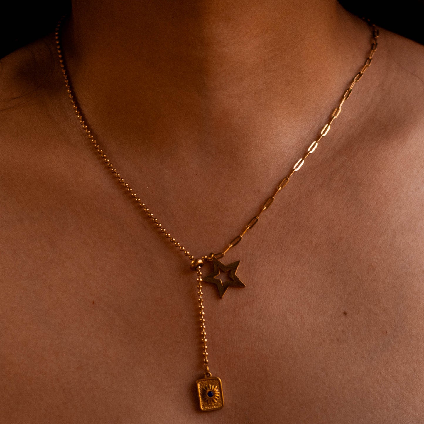 Evil Eye Star Charm Pendant Necklace