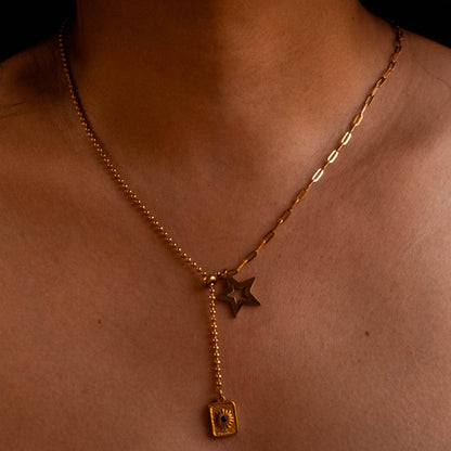 Evil Eye Star Charm Pendant Necklace