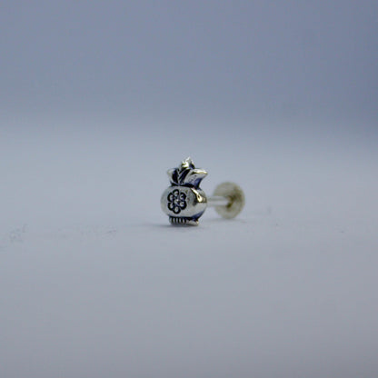 Kalash 925 Silver Oxidised Nose Pin - Shineers