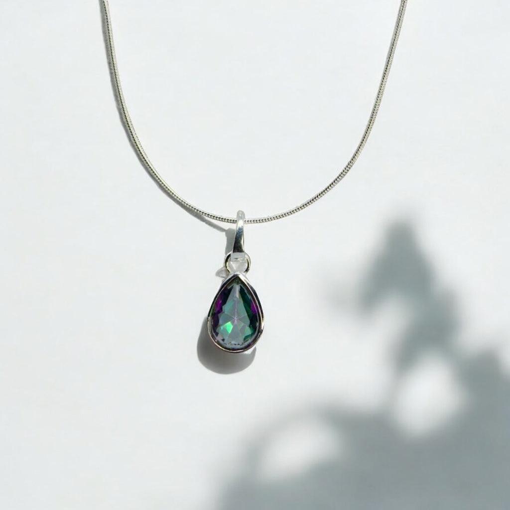 Twilight Mystic Topaz 925 Silver Pendant Chain - Shineers