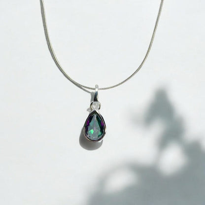 Twilight Mystic Topaz 925 Silver Pendant Chain - Shineers