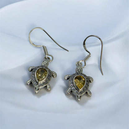 The Golden Shell 925 Silver Turtle Earrings - Shineers