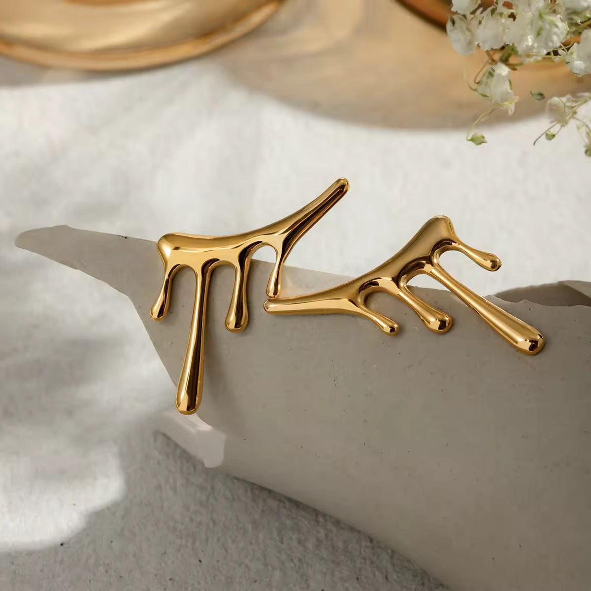 Dripping 18K Gold Plated Anti Tarnish Earring