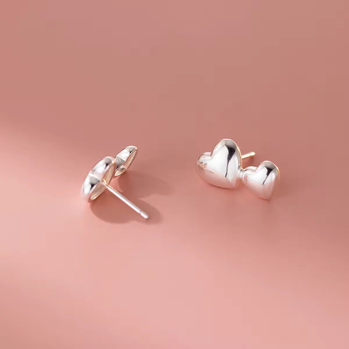 Double Bubble Heart Anti-Tarnish Earrings