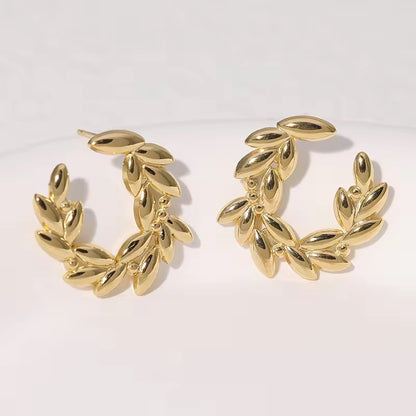 Leaf Loop Earrings