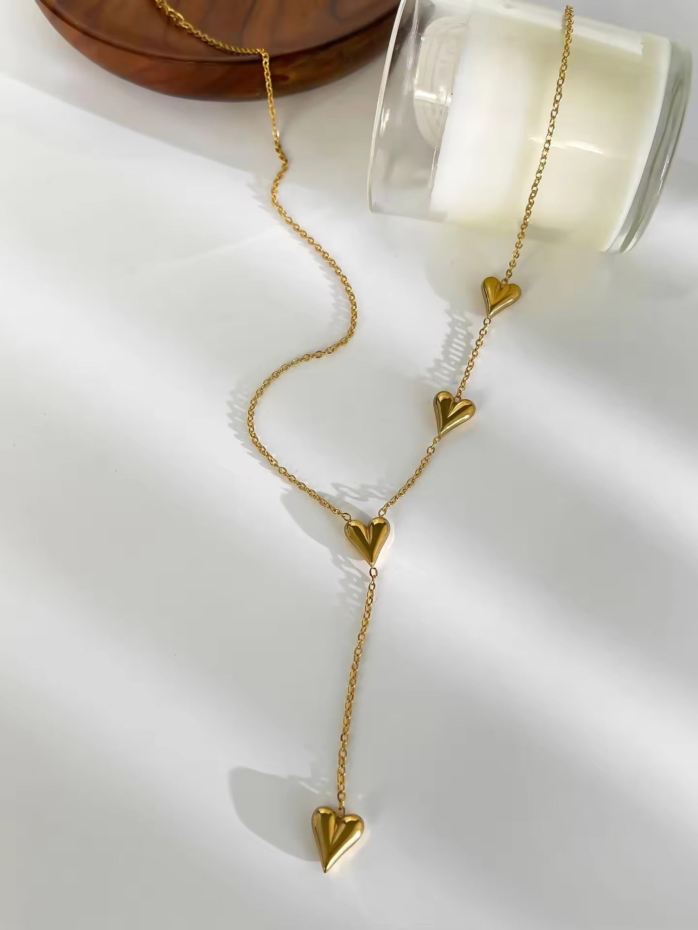 Bubble Heart Lariat Necklace