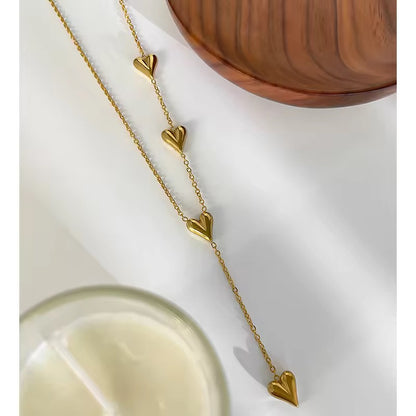 Bubble Heart Lariat Necklace