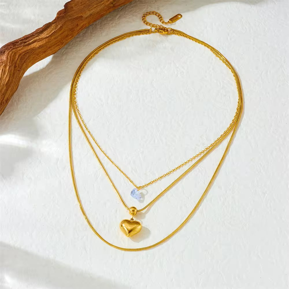 Crystal Heart Pendant Necklace