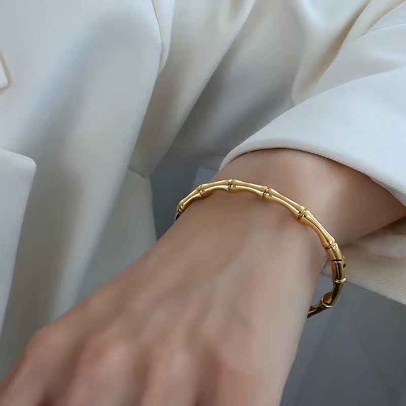 Golden Bloom Bangle Bracelet