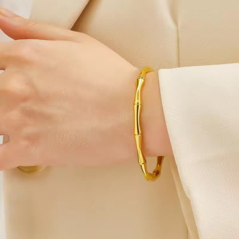 Rosy Half Bangle 18K Gold Plated Bracelet