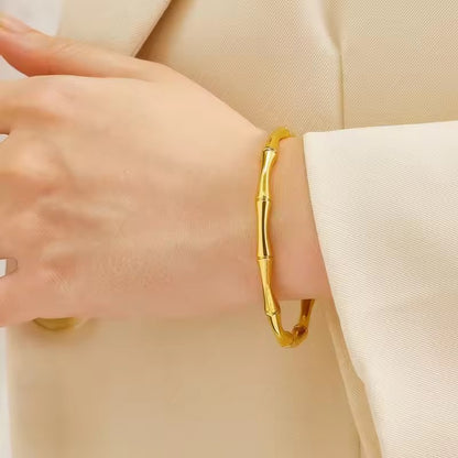 Rosy Half Bangle 18K Gold Plated Bracelet