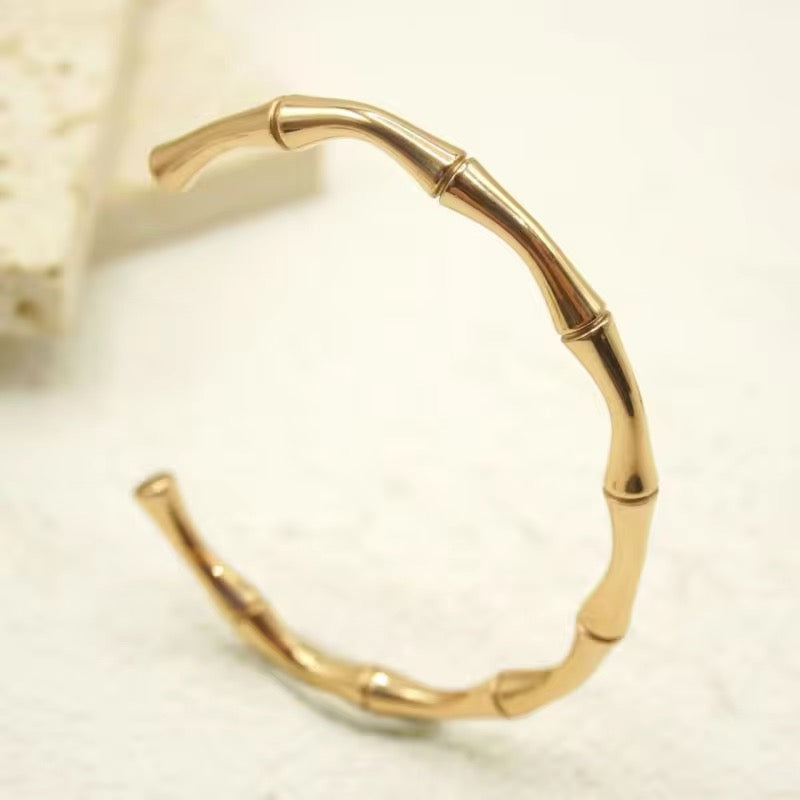 Rosy Half Bangle 18K Gold Plated Bracelet