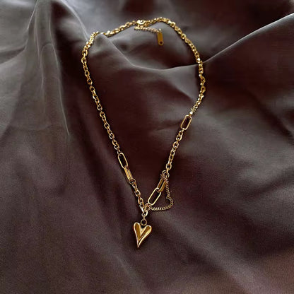 Heart Double Chain Pendant Necklace