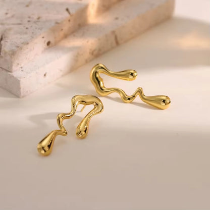 Melted 18K Gold Plated Anti Tarnish Earring
