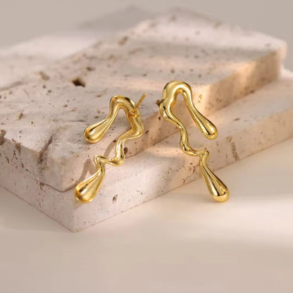 Melted 18K Gold Plated Anti Tarnish Earring