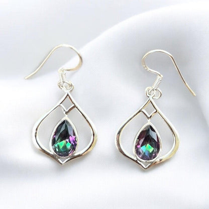 Mystic Topaz 925 Silver Earrings - Shineers