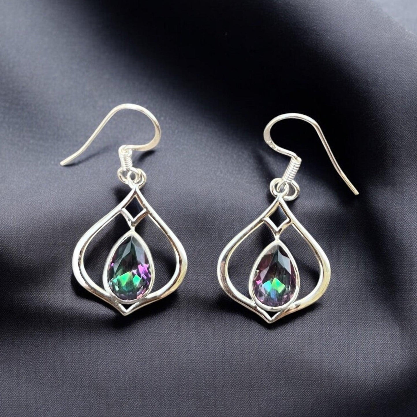 Mystic Topaz 925 Silver Earrings - Shineers