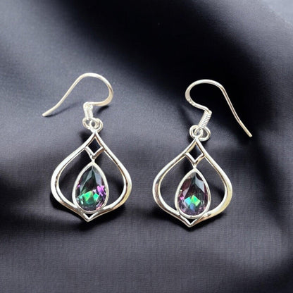 Mystic Topaz 925 Silver Earrings - Shineers