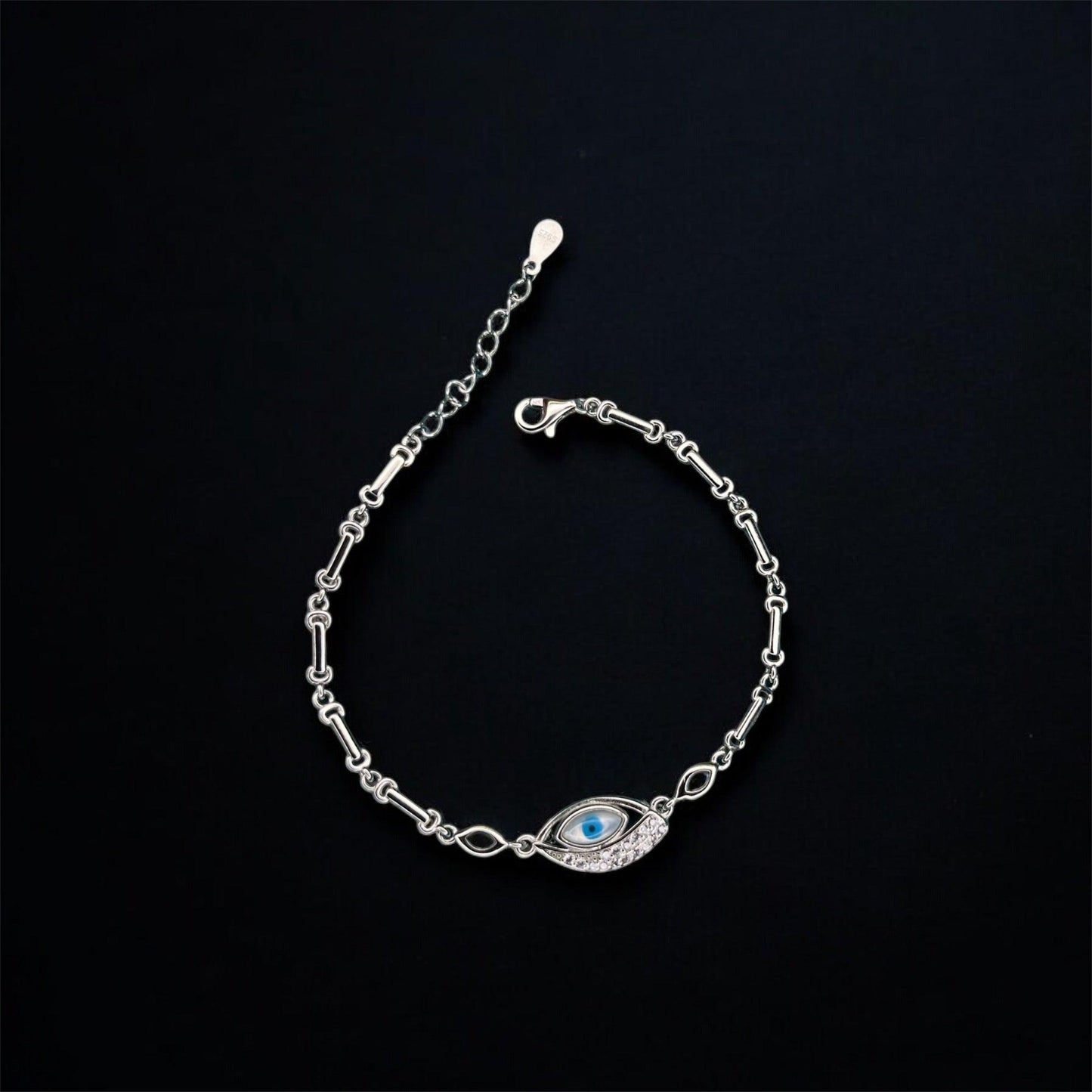 Evil Eye Charm 925 Silver Bracelet - Shineers