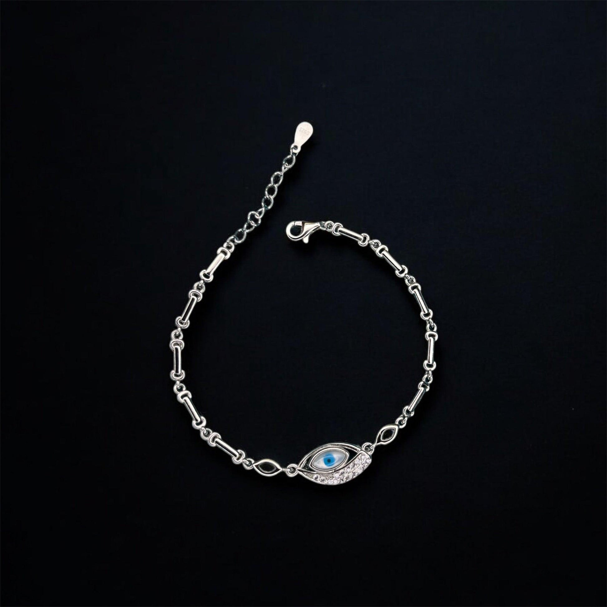 Evil Eye Charm 925 Silver Bracelet - Shineers