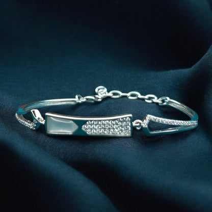 Radiant Elegance Zircon Studded 925 Silver Bracelet - Shineers