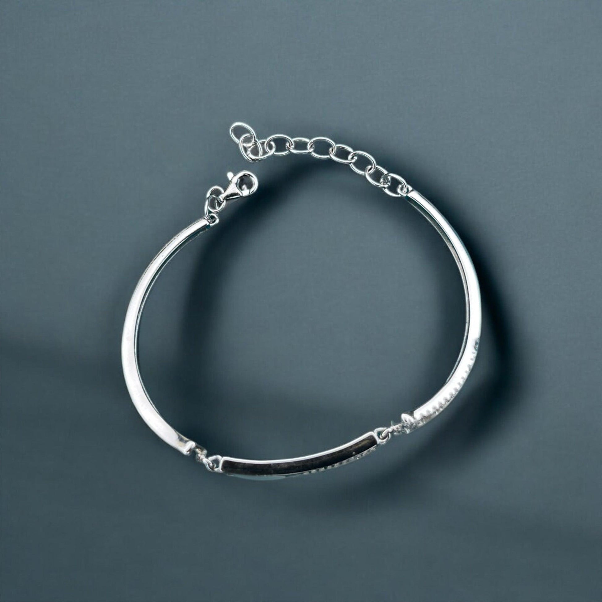 Radiant Elegance Zircon Studded 925 Silver Bracelet - Shineers