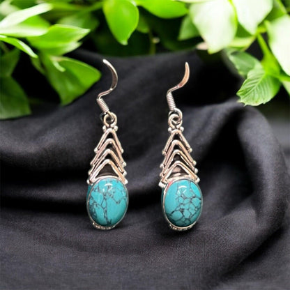 Tropical Radiance Turquoise 925 Silver Earrings - Shineers