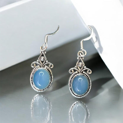 Aqua Mirage 925 Silver Earrings - Shineers