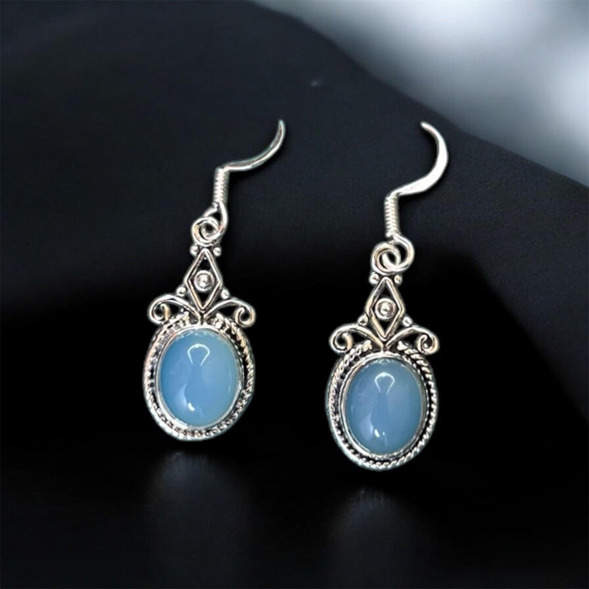 Aqua Mirage 925 Silver Earrings - Shineers