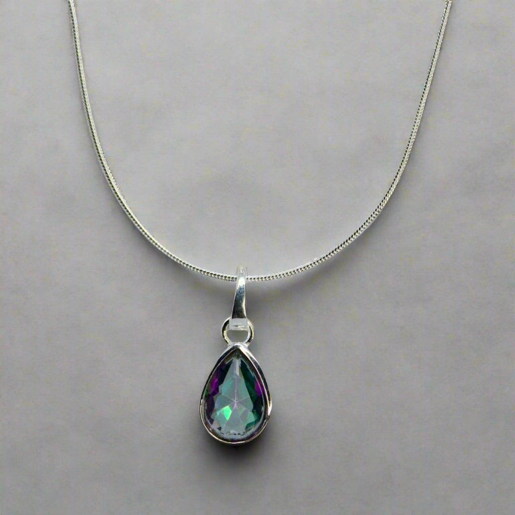 Twilight Mystic Topaz 925 Silver Pendant Chain - Shineers