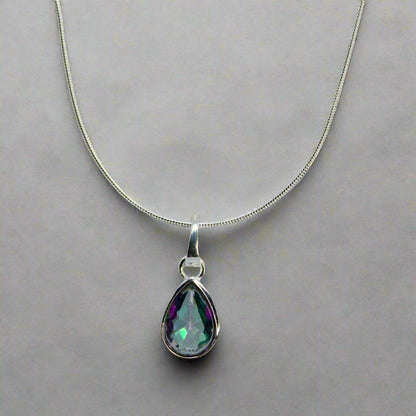 Twilight Mystic Topaz 925 Silver Pendant Chain - Shineers