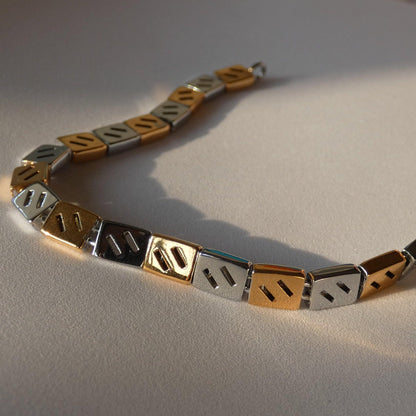 Feel Good 925 Silver Dual Toned Unisex Chain Bracelet - Shineers