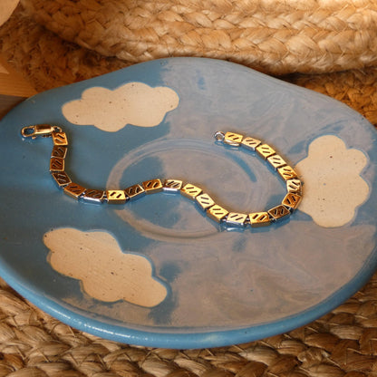 Feel Good 925 Silver Dual Toned Unisex Chain Bracelet - Shineers