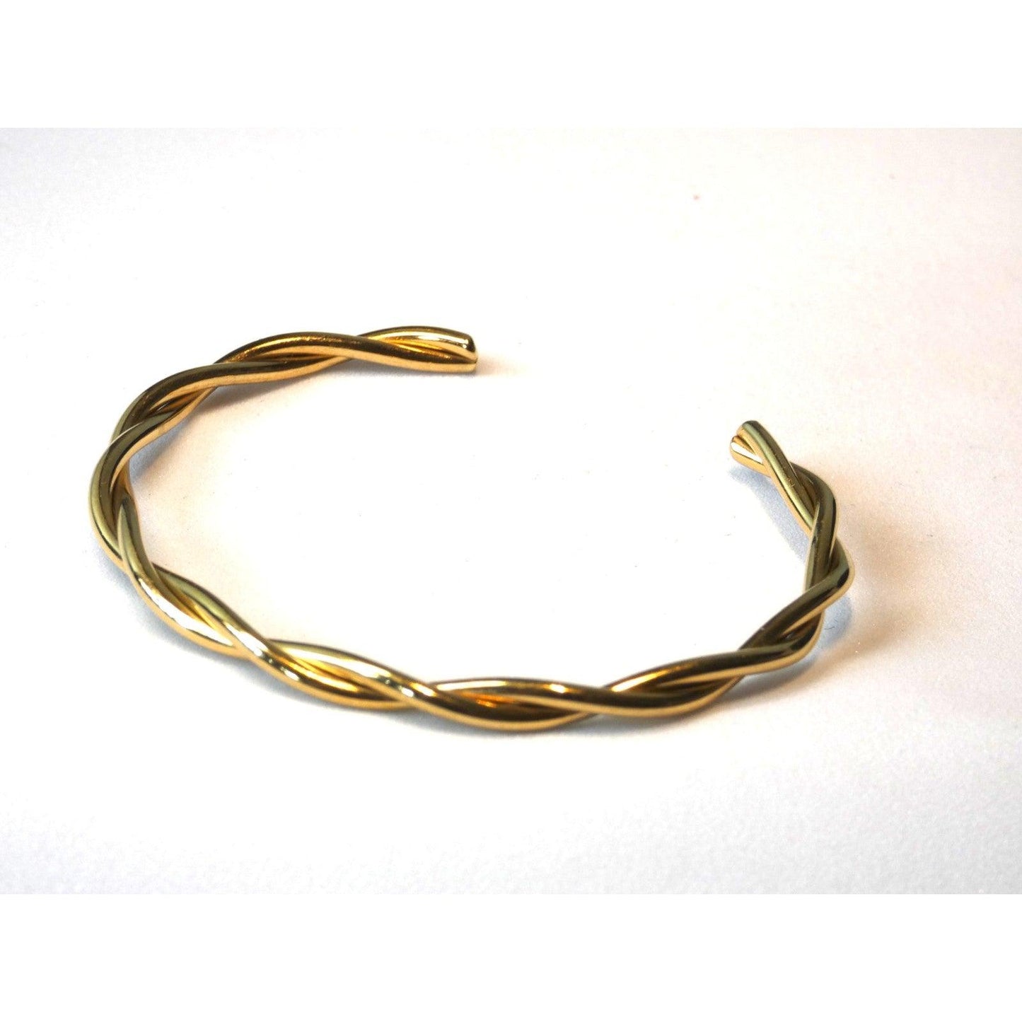 Twist Half Bangle 18K Gold Plated Bracelet - Shineers