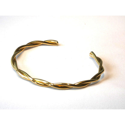 Twist Half Bangle 18K Gold Plated Bracelet - Shineers